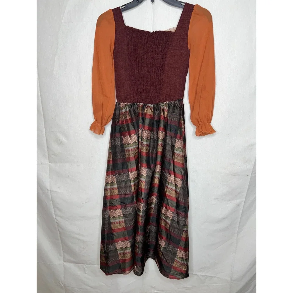 Disney Hocus Pocus Mary Sanderson Costume Dress Kids Medium Burgundy Orange - Picture 2 of 4